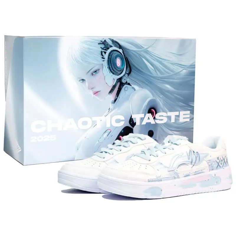 Li Ning Floating Boat Lightweight And Breathable Low top Skateboard Shoes Women's White Blue