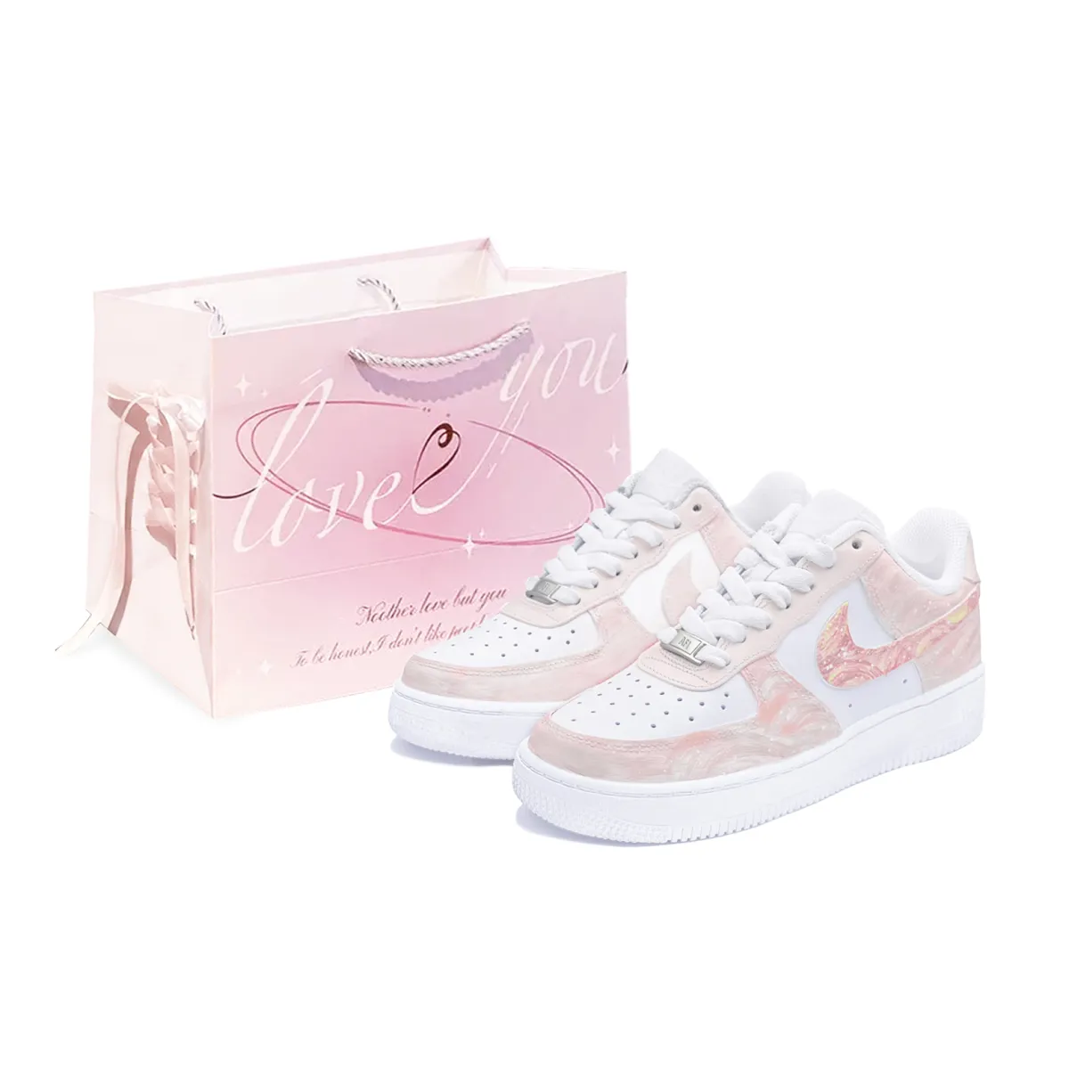 Nike Air Force 1 Shopping Bag, Pink Starry, First Moon Culture Abrasion Resistant Balance Abrasion Resistant Balance