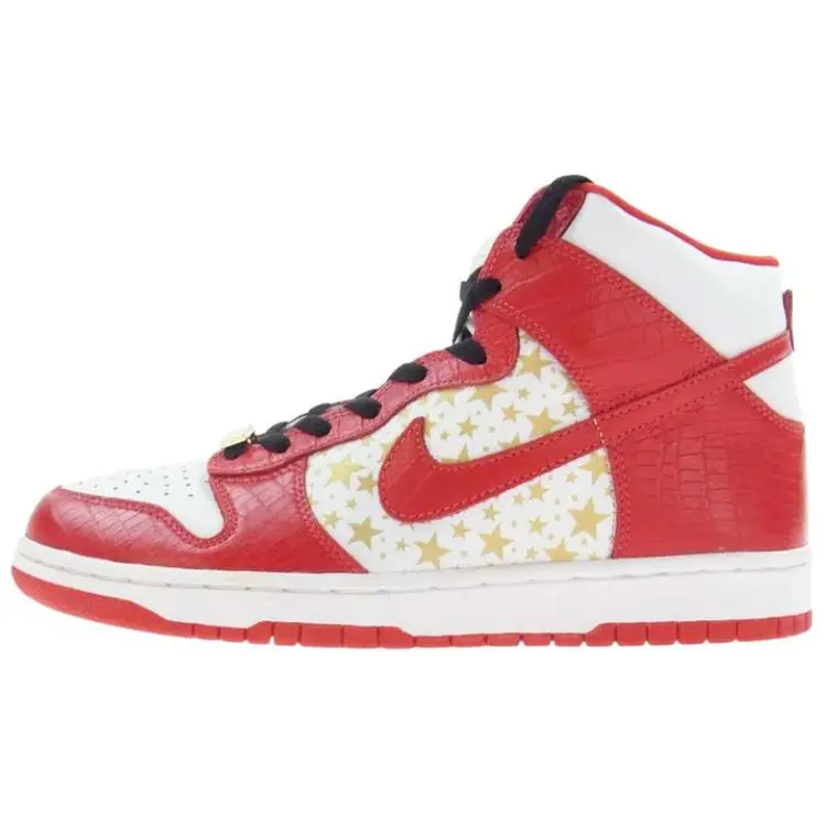 Supreme x Nike Dunk SB Pro SB Slip Resistant Lightweight Non slip Lightweight High top Skateboard Shoes Men's Red