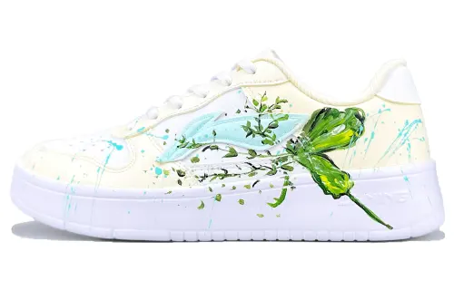 Li Ning Floating Boat Slip Resistant, Abrasion Resistant, Breathable Low top Skateboard Shoes Women's Yellow Blue Green