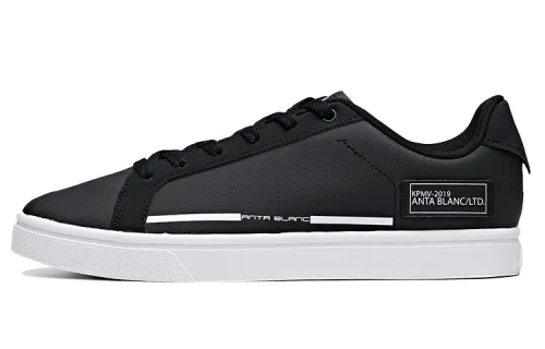 Anta Versatile Abrasion Resistant Low top Skateboard Shoes Men's Black White
