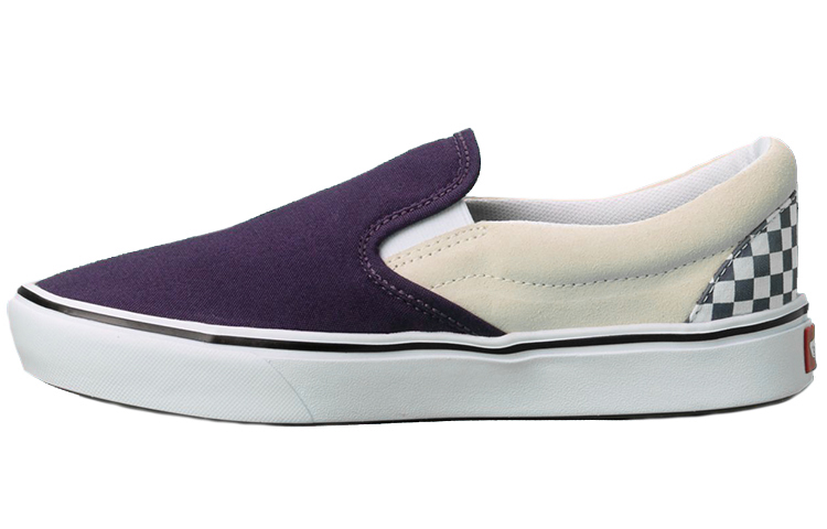 Vans Slip-on series Checkerboard Comfycush Schuhe heel checkerboard low-top sneakers men and women same style purple and white