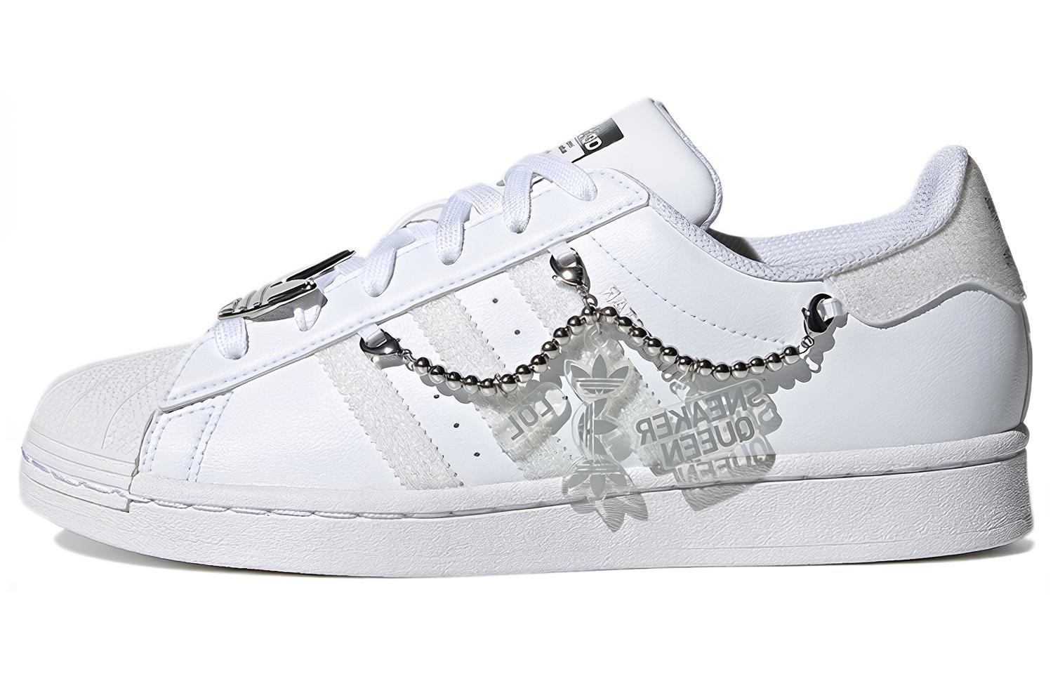 Женские кеды adidas originals Superstar (бело-серые) — фото 1