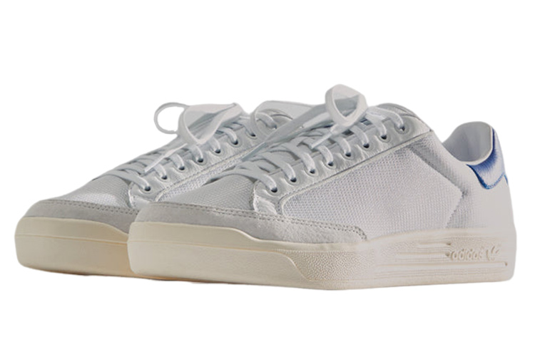 Мужские кеды Kith x adidas Rod Laver (бело-синие) — фото 2