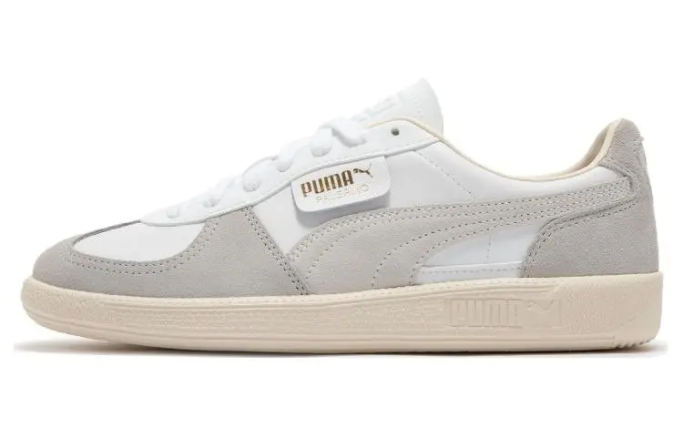 PUMA Palermo Artificial Leather, Leather Breathable Low top German Army Trainers Unisex White Gray