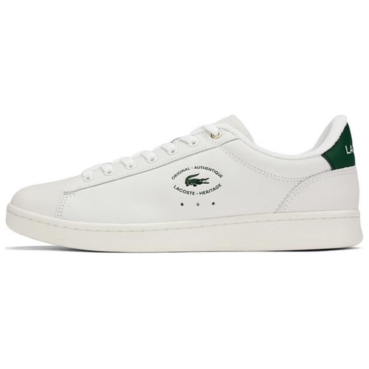 LACOSTE Cow Leather Slip Resistant Slip Resistant Low top Skateboard Shoes Men's Ecru