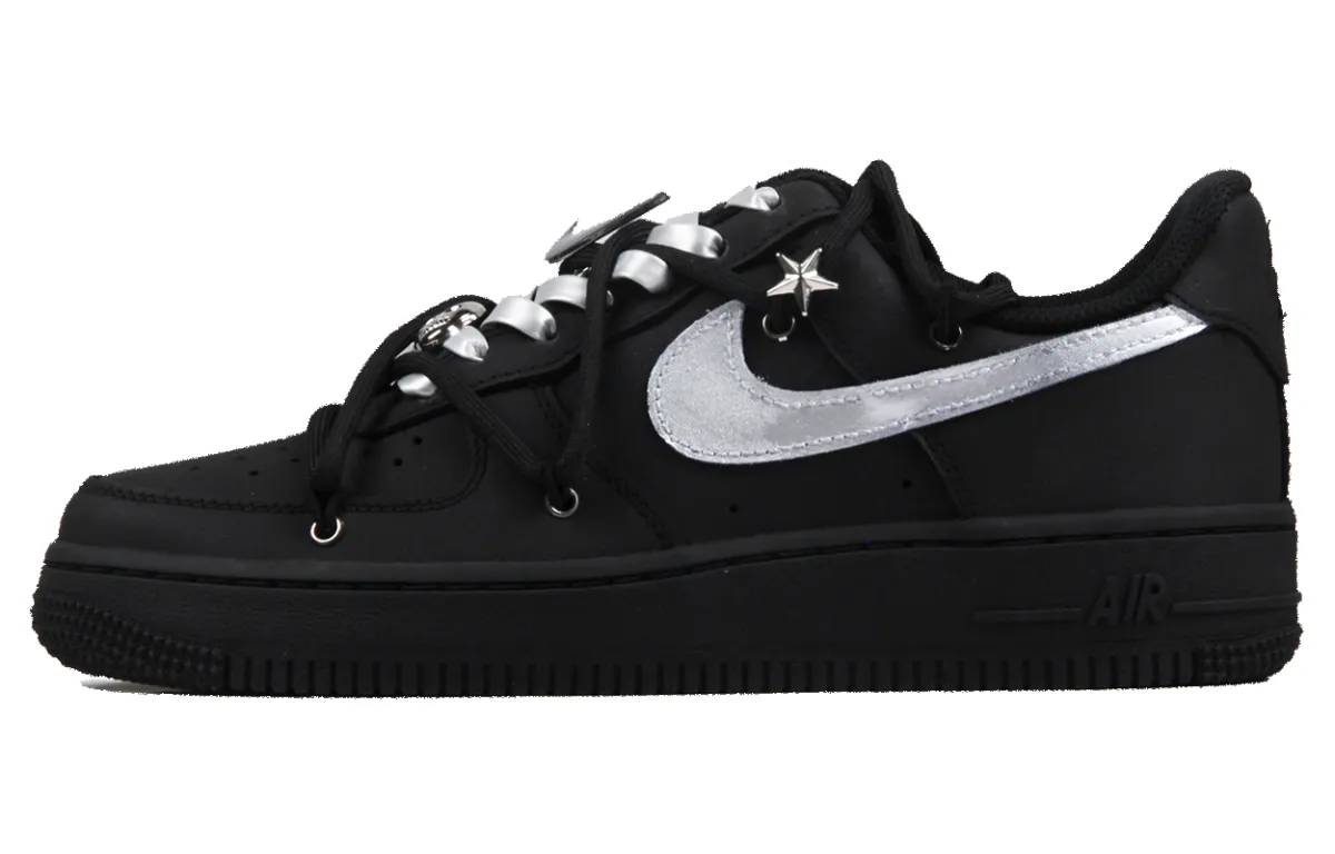 Nike Air Force 1 Black Warrior Coverage Thermal Coverage Low top Skateboard Shoes Women's Matte Black Silver