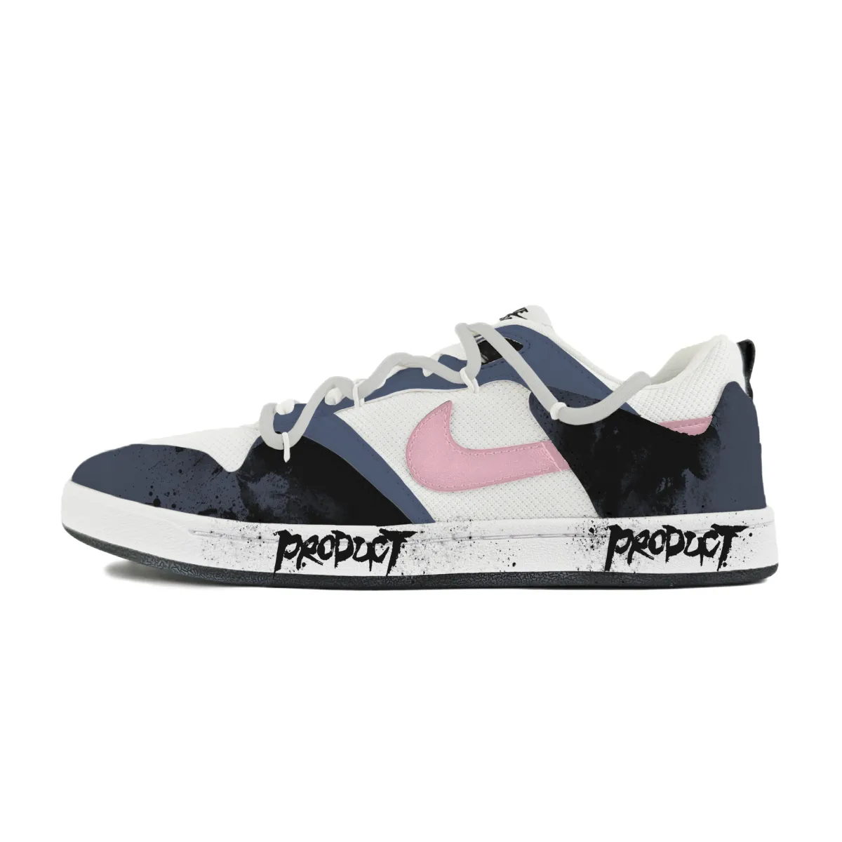Nike SB Alleyoop Abrasion Resistant Low top Skateboard Shoes Men's White Black Pink