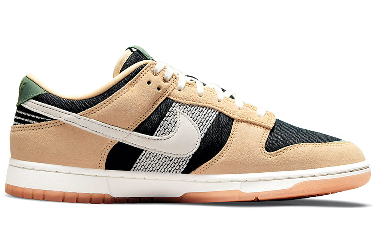 Мужские кроссовки Nike Dunk Rooted in Peace (бежево-черный) — 杏/白/黑 — фото 2