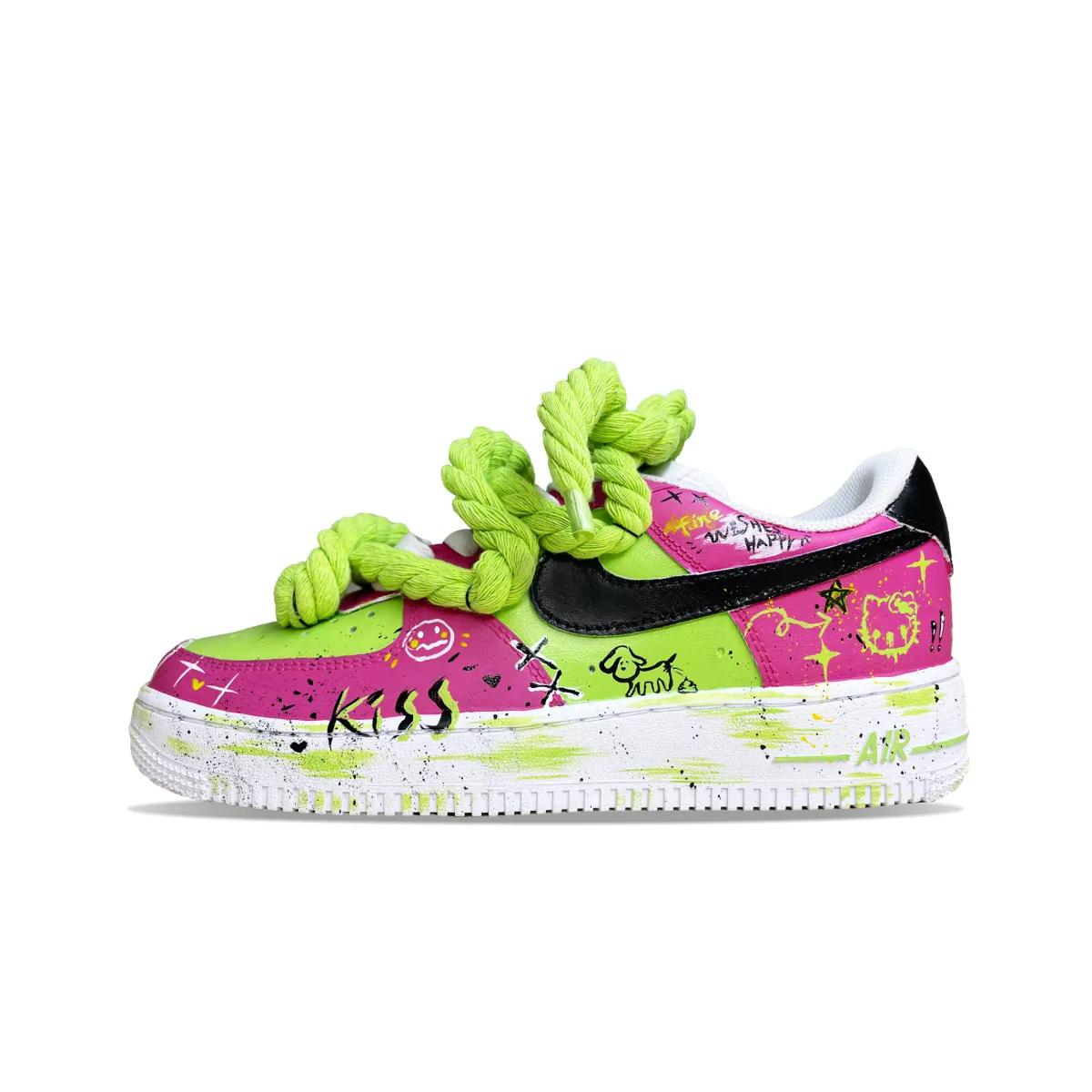 Nike Air Force 1 Low top Skateboard Shoes Women's Green Pink