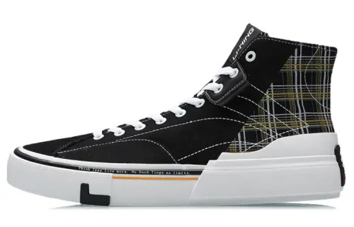 Li Ning Wave Skateboard Shoes Unisex High Top Black/Yellow