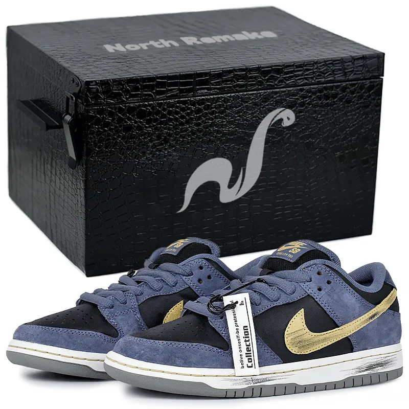 Nike Dunk SB Abrasion Resistant Low top Skateboard Shoes Unisex Dusty Blue Black