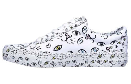 Skechers Bob's Marley Jr Canvas Low top Skateboard Shoes Women's White Black