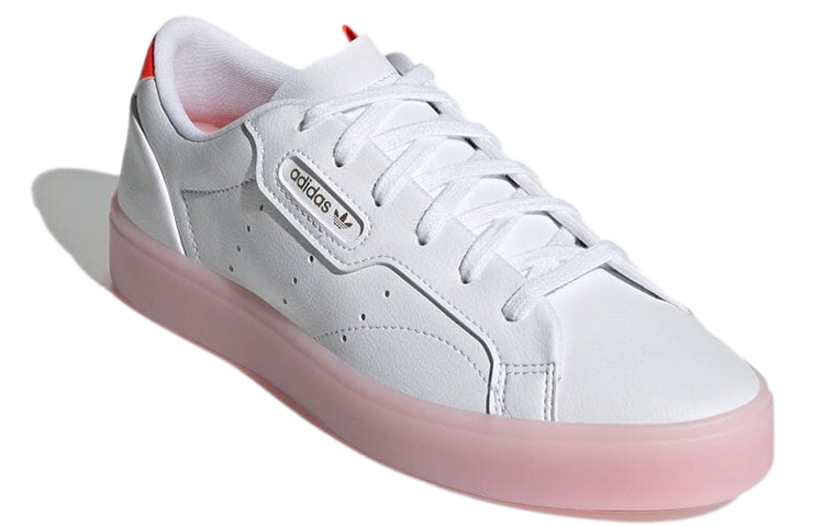 Женские кеды adidas originals Sleek (бело-розовые) — Белый / розовый — фото 3