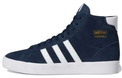 Adidas Originals Basket Profi Slip Resistant Coverage Mid top Skateboard Shoes Unisex Blue White Gold