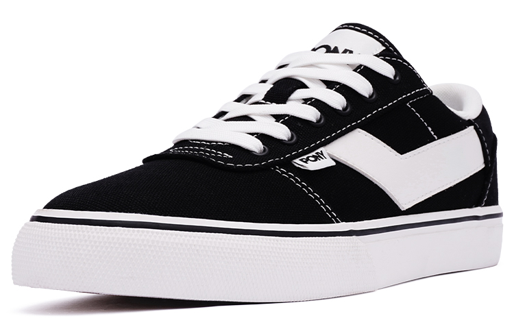 Pony Skate Canvas Low top Skateboard Shoes Unisex Black