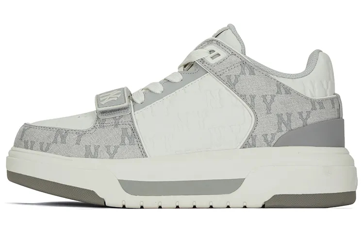 MLB New York Yankees Synthetic Leather High top Skateboard Shoes Unisex Light Gray
