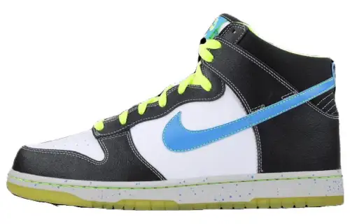 Nike Dunk Slip Resistant Cushioning High top Skateboard Shoes Unisex White Blue Glow In The Dark