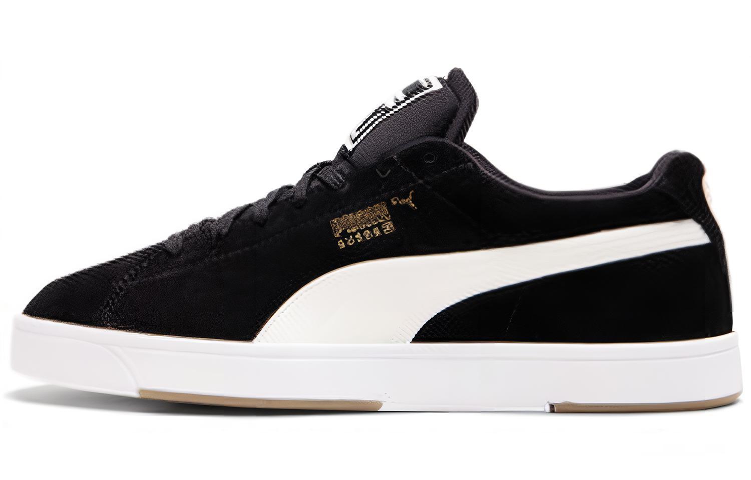 PUMA Puma Suede S Low Простой и универсальный золотой стандартный Низкая банда панель обувь мужской стиль черный белый