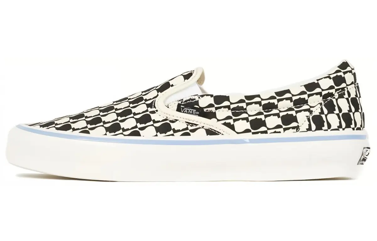 Vans x Brain Dead Slip on LX Checkerboard, Brain Death Abrasion Resistant Lightweight Low top Skateboard Shoes Unisex