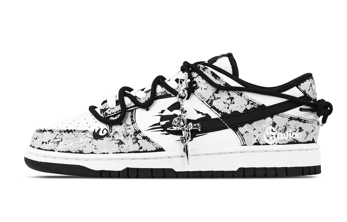 Nike Dunk Zero Redemption Time Abrasion Resistant Low top Skateboard Shoes Unisex Gray White