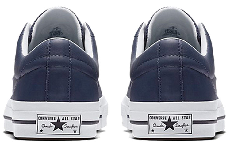 Кеды Converse One Star Perforated Leather Navy (серo-синие) — фото 4