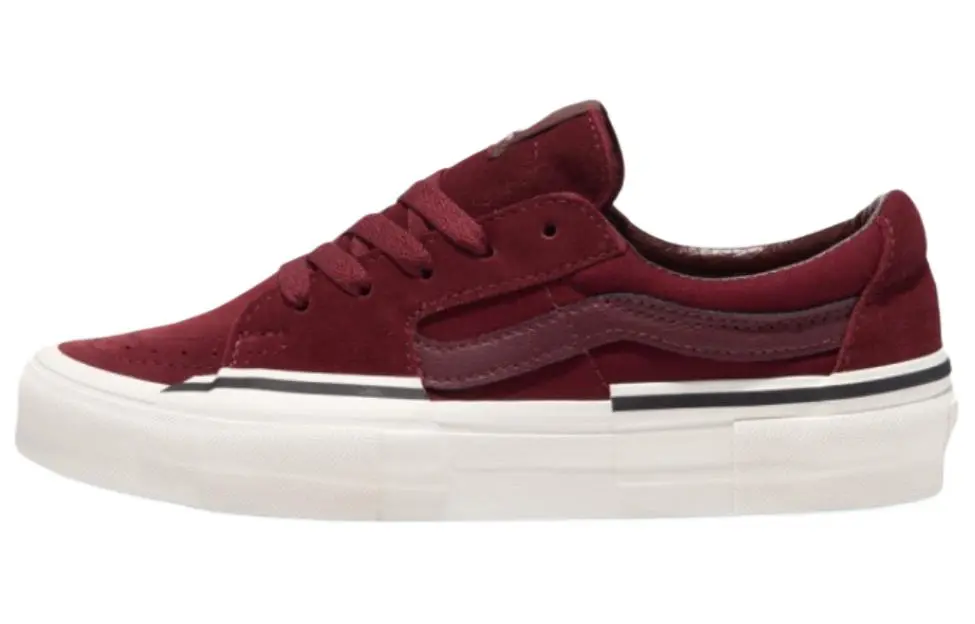 Vans Slip Resistant Abrasion Resistant Low top Skateboard Shoes Unisex Burgundy
