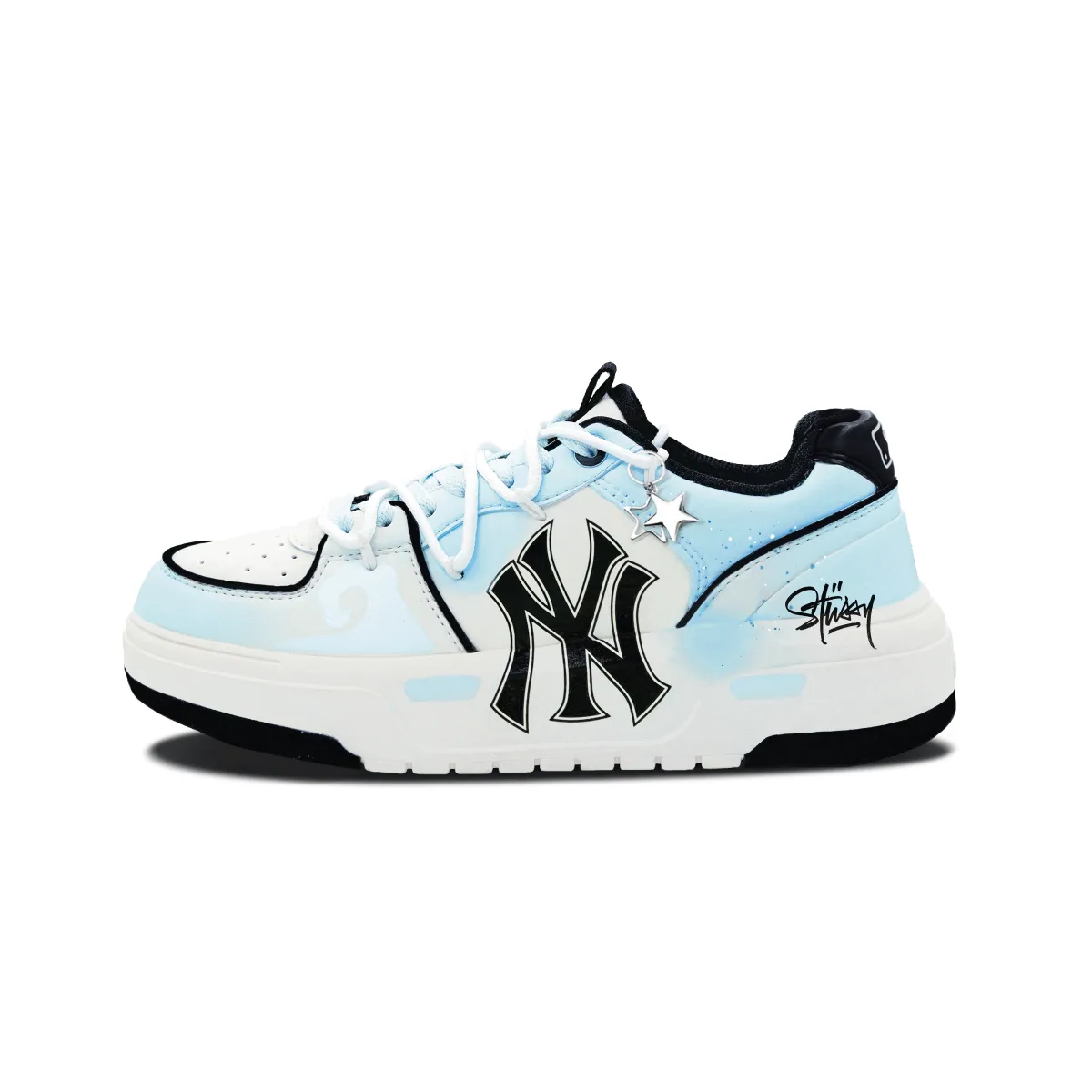 MLB Chunky Liner Fashion Trend Slip Resistant Cushioning Abrasion Resistant Low top Skateboard Shoes Unisex Blue