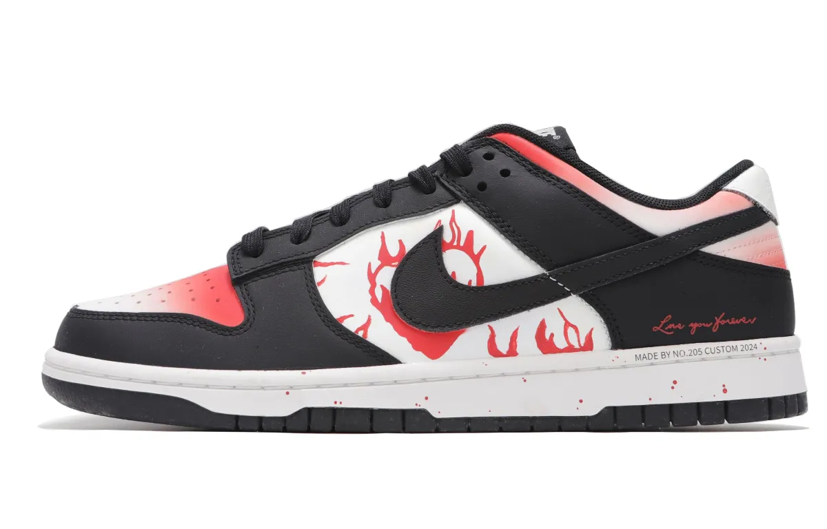 Nike Dunk Cushioning Abrasion Resistant Cushioning, Wear Resistant Low top Skateboard Shoes Unisex Red