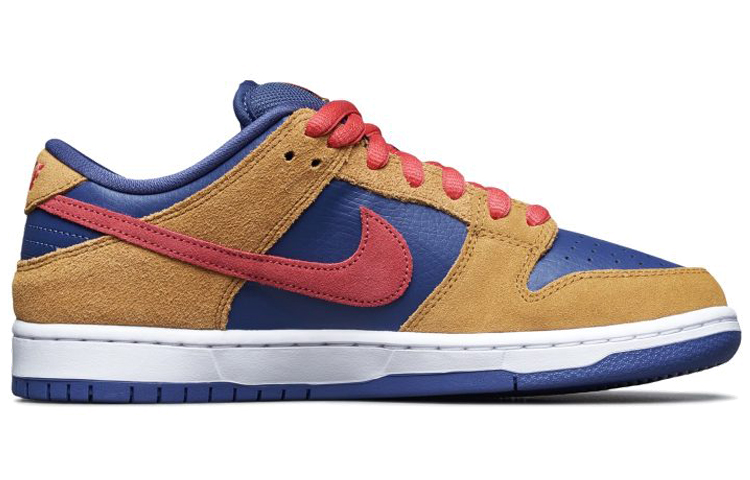 Кеды Nike Dunk SB Pro (коричневый с красным и синим) — Коричневый / красный / синий — фото 2