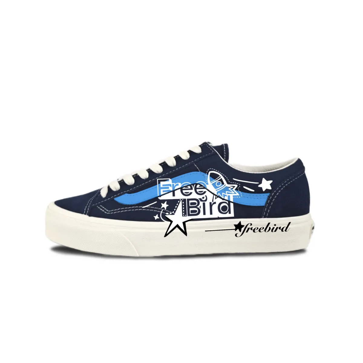Vans Style 36 Suede Slip Resistant Abrasion Resistant Low top Skateboard Shoes Unisex Blue White