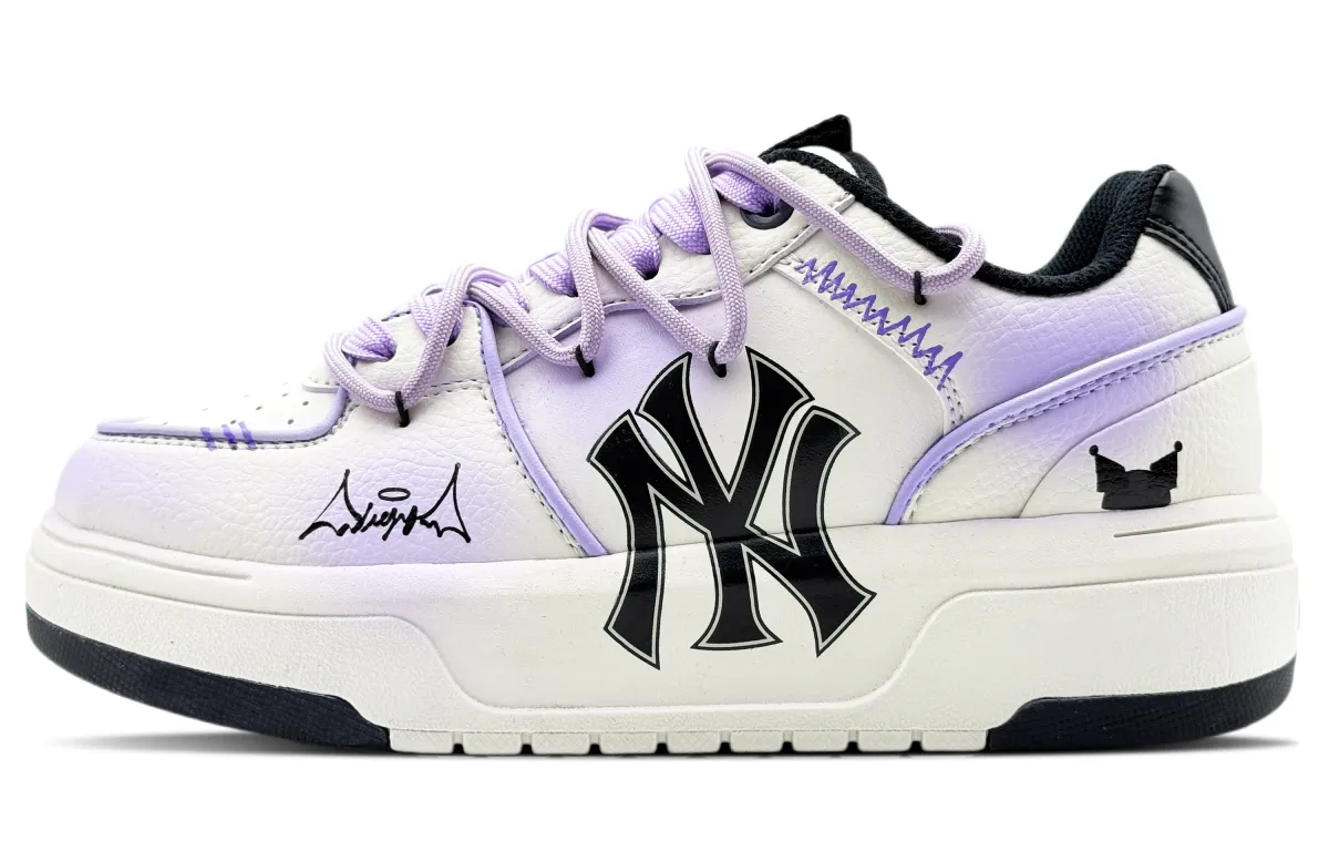 MLB Chunky Liner Love & Co. Jam Waterproof Height Increasing Low top Skateboard Shoes Unisex Light Purple