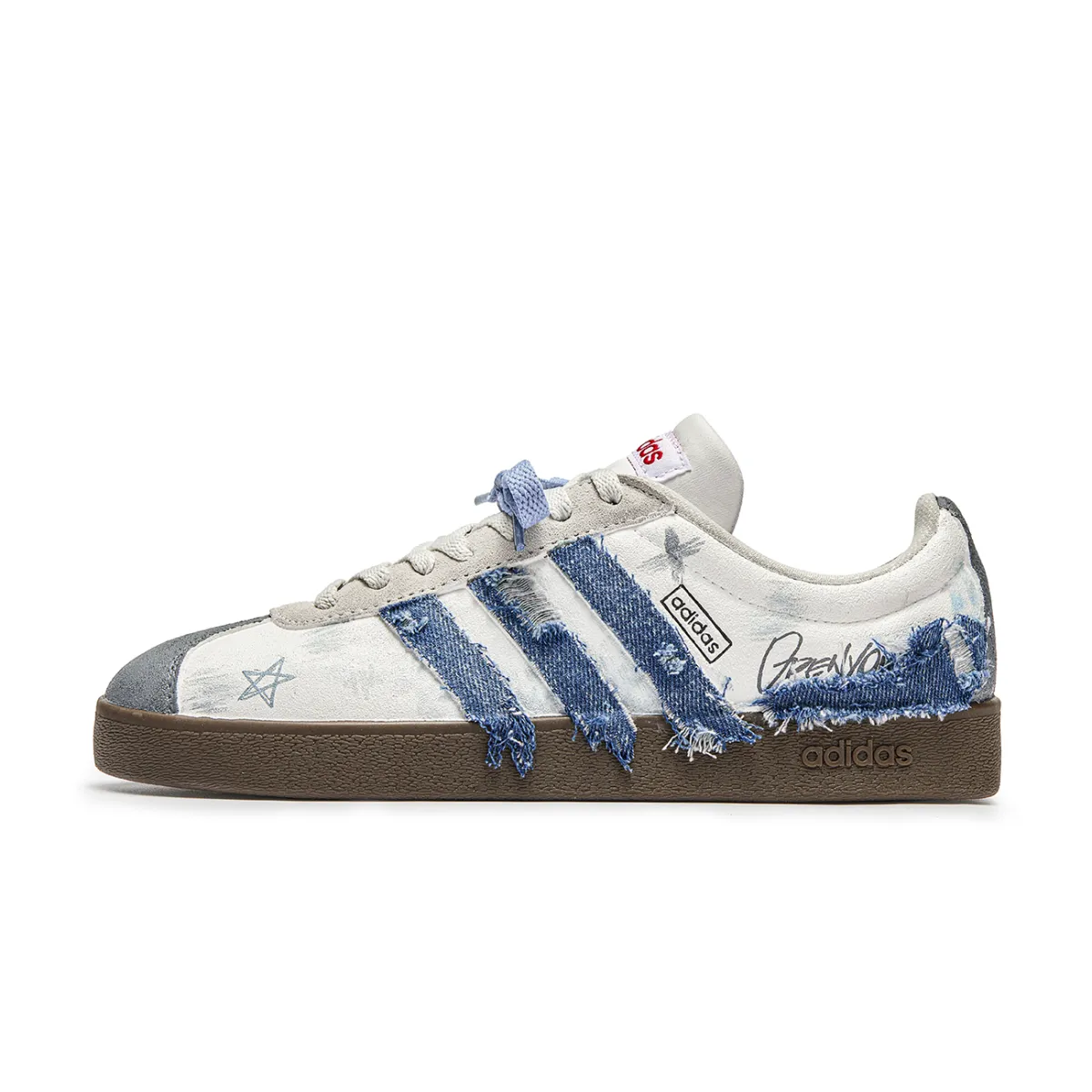 Adidas Wu Jie, Indigo Cushioning Low top Skateboard Shoes Unisex Blue Brown