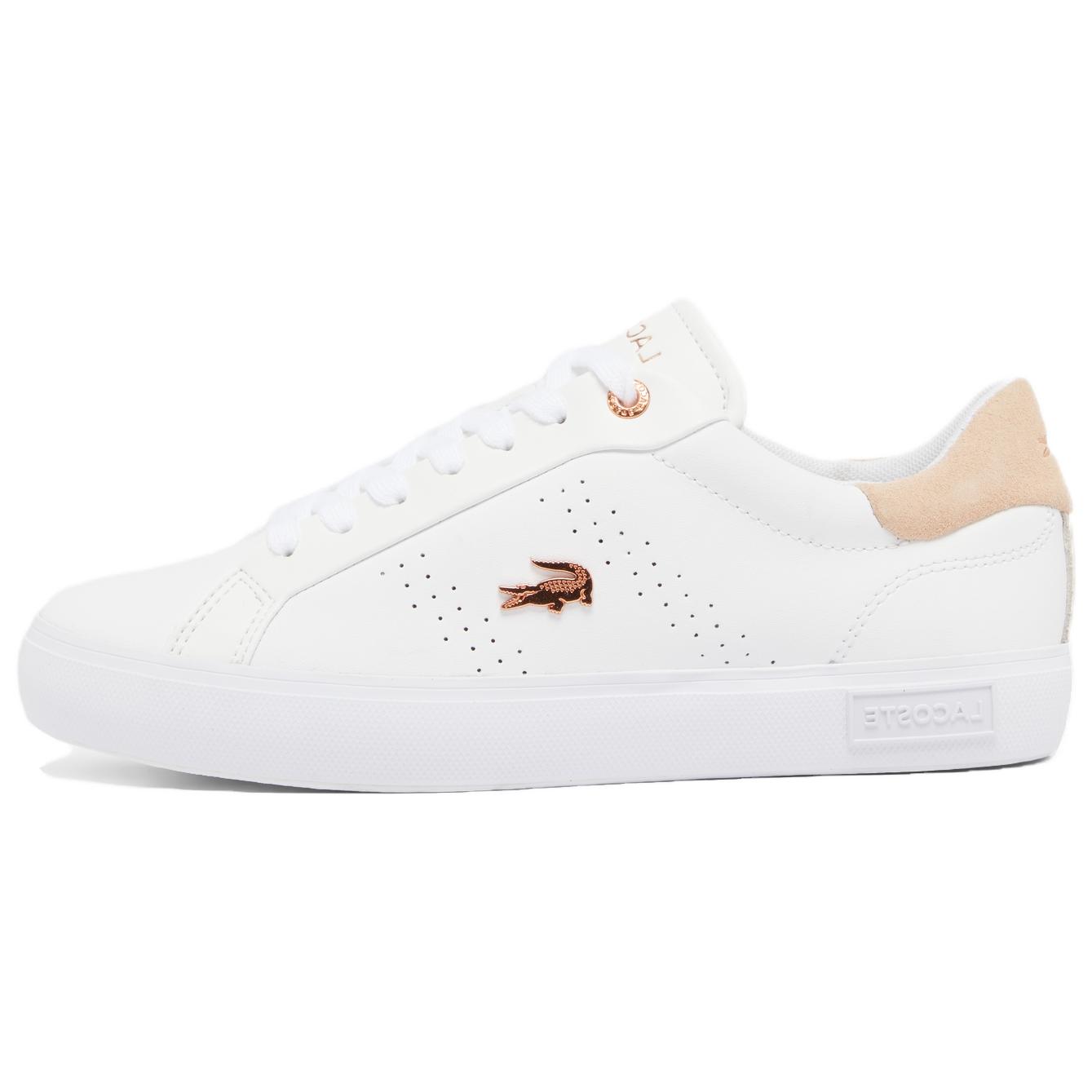 LACOSTE Powercourt 2.0 Low top Skateboard Shoes Women's White Pink