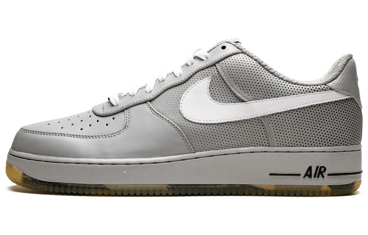 Nike Air Force 1 Premium \"Futura\" Synthetic Leather Anti-slip, wear-resistant, shock-absorbing, low-top shoes, same style for men and women, matte silver