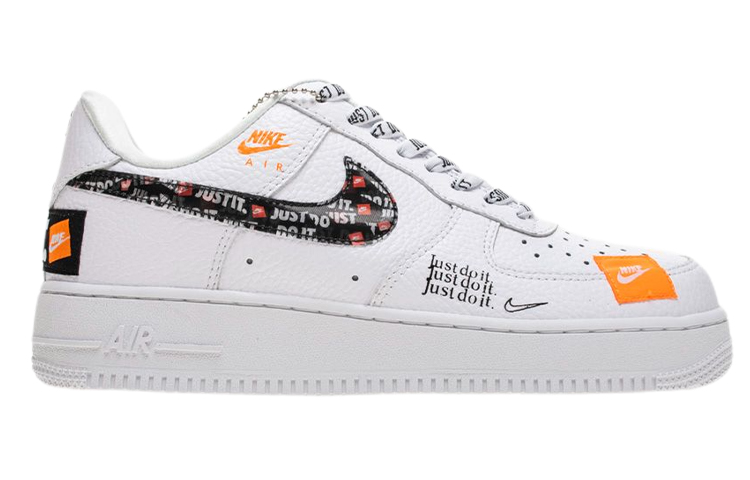Кеды Nike Air Force 1 Just Do It Pack White (белые) — Чёрный / белый — фото 2