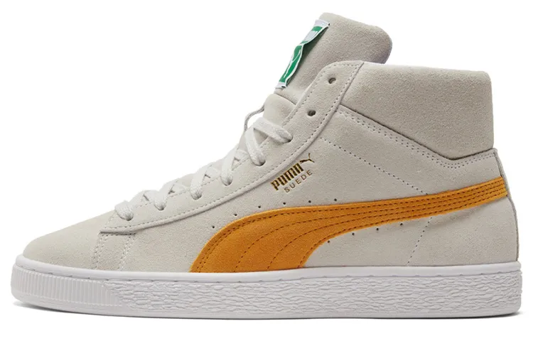 Puma Suede Mid White Mineral Yellow