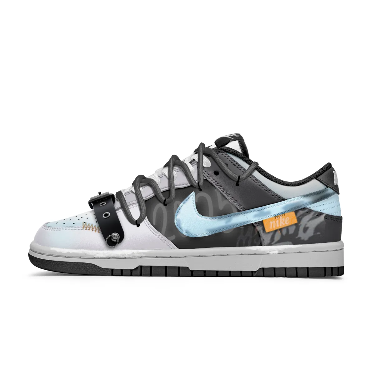 Nike Dunk Slip Resistant Abrasion Resistant Low top Skateboard Shoes Unisex Blue Black