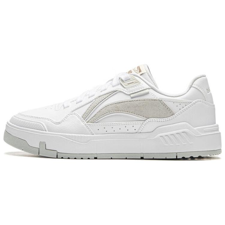 Li Ning Common 80s Slip Resistant Abrasion Resistant Low top Skateboard Shoes Women's White