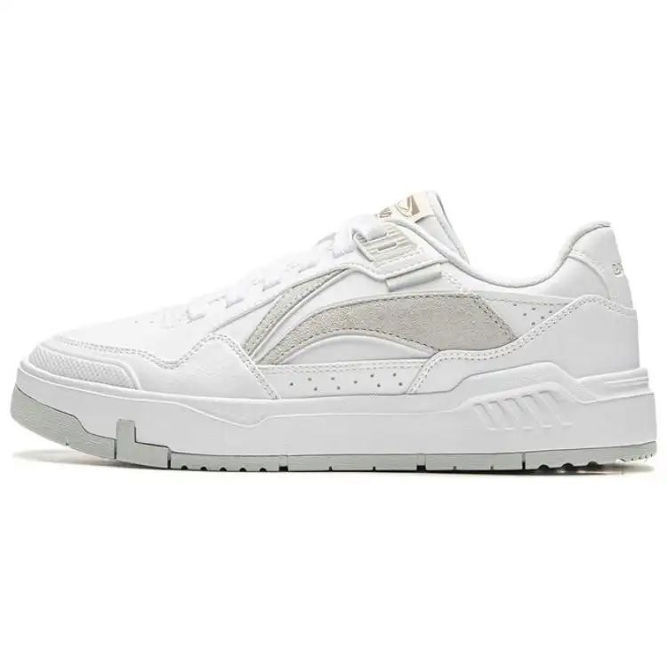 Li Ning Common 80s Slip Resistant Abrasion Resistant Low top Skateboard Shoes Women's White