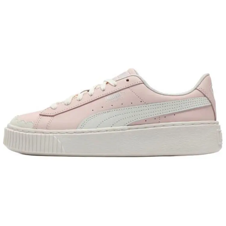 PUMA BASKET PLATFORM Low top Skateboard Shoes Women's Pink White