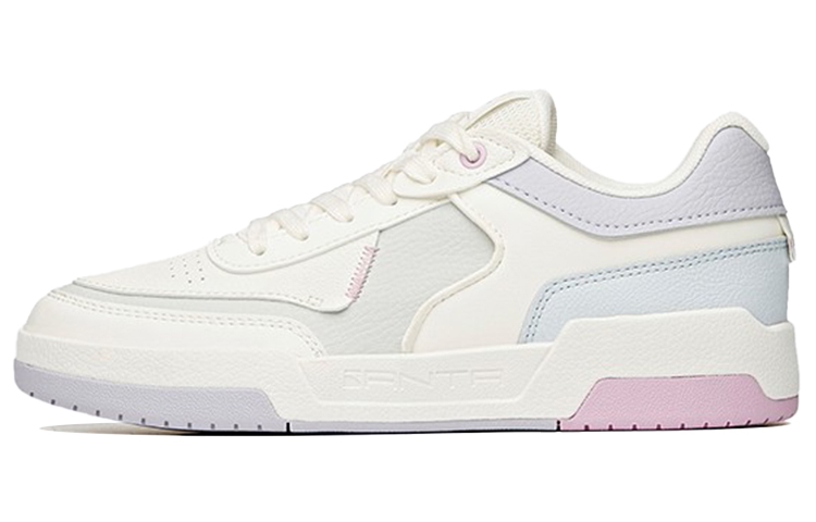 Anta Life Collection Wafers Abrasion Resistant Breathable Low top Skateboard Shoes Women's White Gray Purple