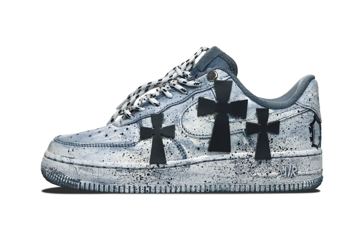 Nike Air Force 1 Bells Low top Skateboard Shoes Unisex Black Gray