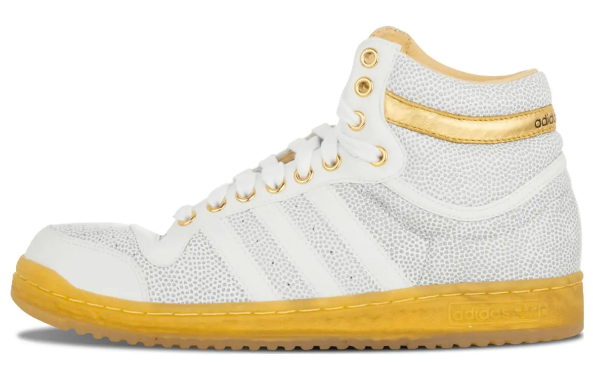 UNDEFEATED x Adidas Originals Top Ten Mid top Skateboard Shoes Men's White Gold