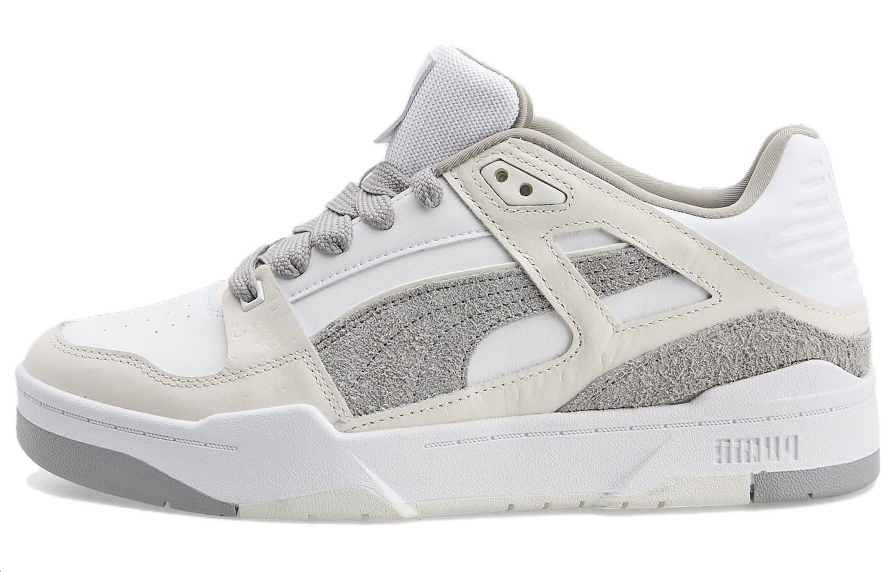 PUMA Slipstream Low top Skateboard Shoes Unisex White Rice Gray