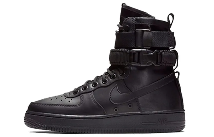 Nike Air Force 1 Triple Black Leather Women's