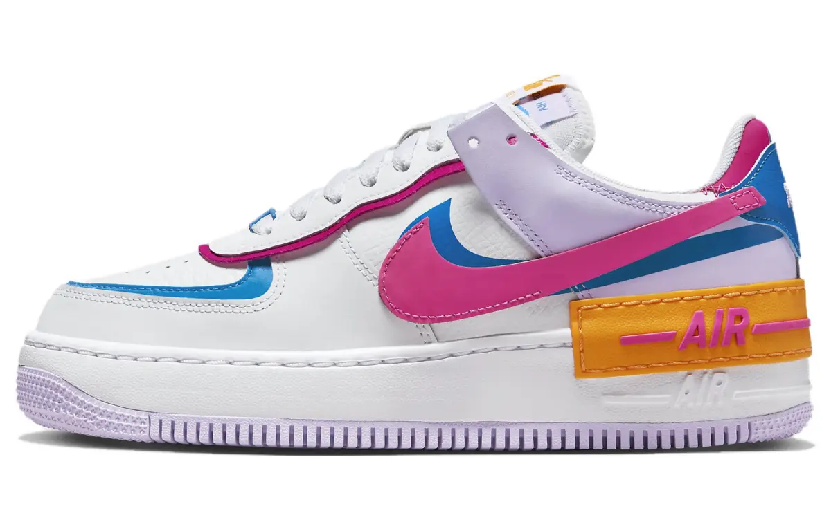 Nike Air Force 1 Shadow Slip Resistant Slip Resistant Low top Skateboard Shoes Women's White Pink Blue