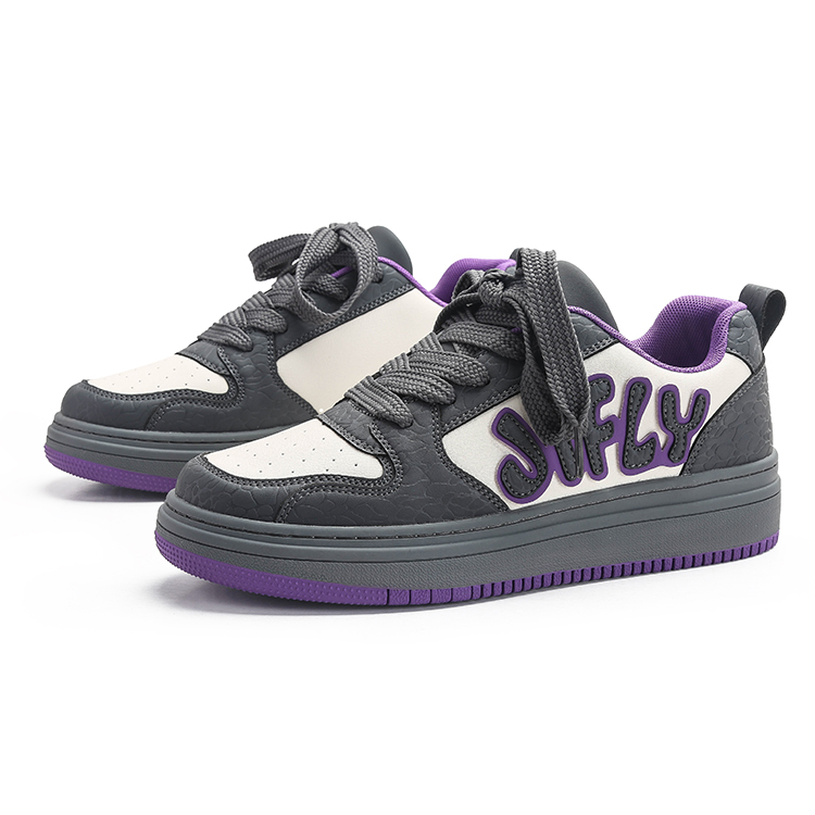 Jifffly Low top Skateboard Shoes Unisex Black Gray Purple