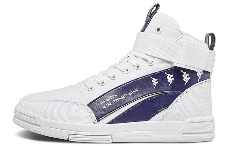 Kappa BANDA Skateboard Shoes Unisex High Top White Blue
