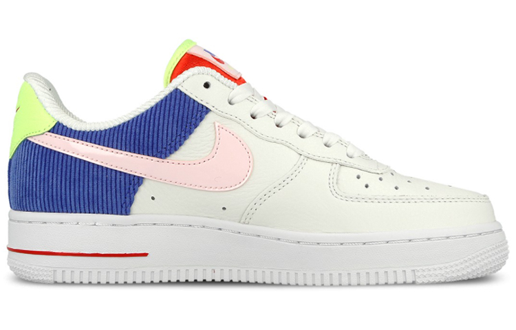 Женские кроссовки Nike Air Force 1 (бело-зелено-синие) — Белый / синий — фото 2